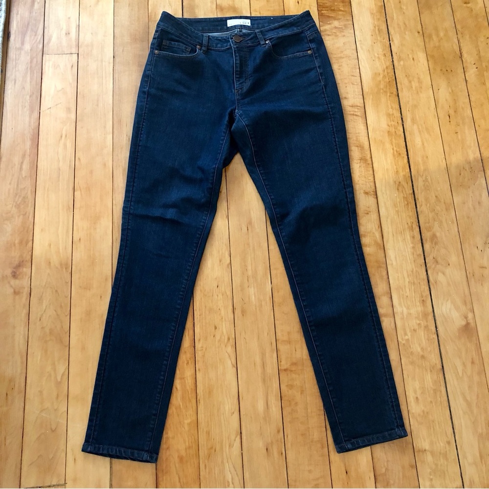 LOFT Curvy Skinny Dark Wash Jeans